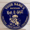 BBQ Custom Round Sign Hot Food Great Friends Cold Drink Personalized Gift