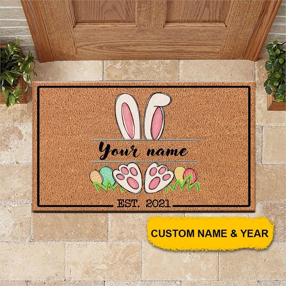 Easter Custom Doormat Hoppy Easter Personalized Gift - PERSONAL84