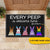 Easter Hippe LGBT Black Custom Doormat Every Peep Is Welcome Here Personalized Gift - PERSONAL84