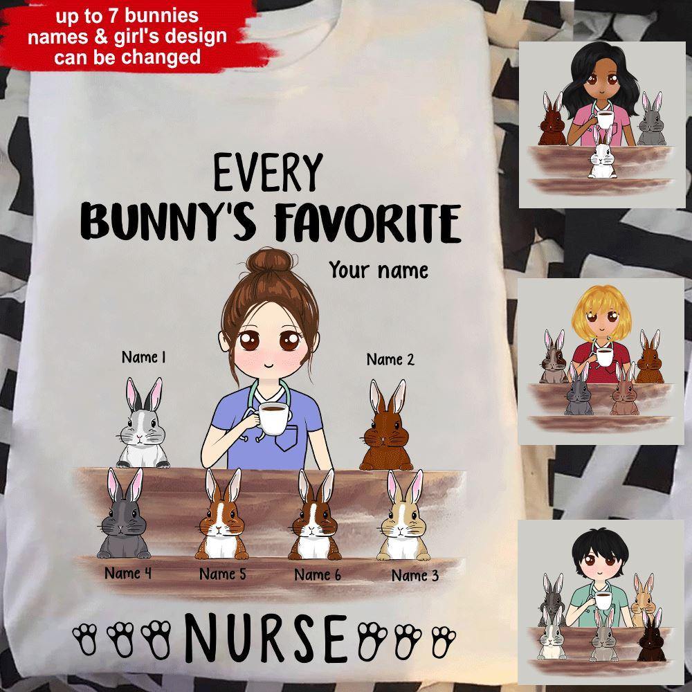 Easter Sunday Nurse Custom T Shirt Every Bunny's Favorite Nurse Personalized Gift - PERSONAL84