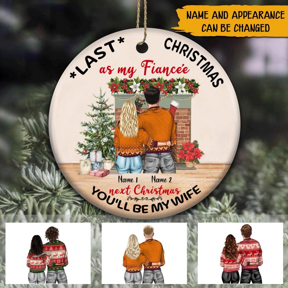 Personalized ornaments engaged clearance couple