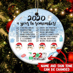 Family Circle Ornament Personalized Name And Skin Tone 2020 A Year To Remember - PERSONAL84