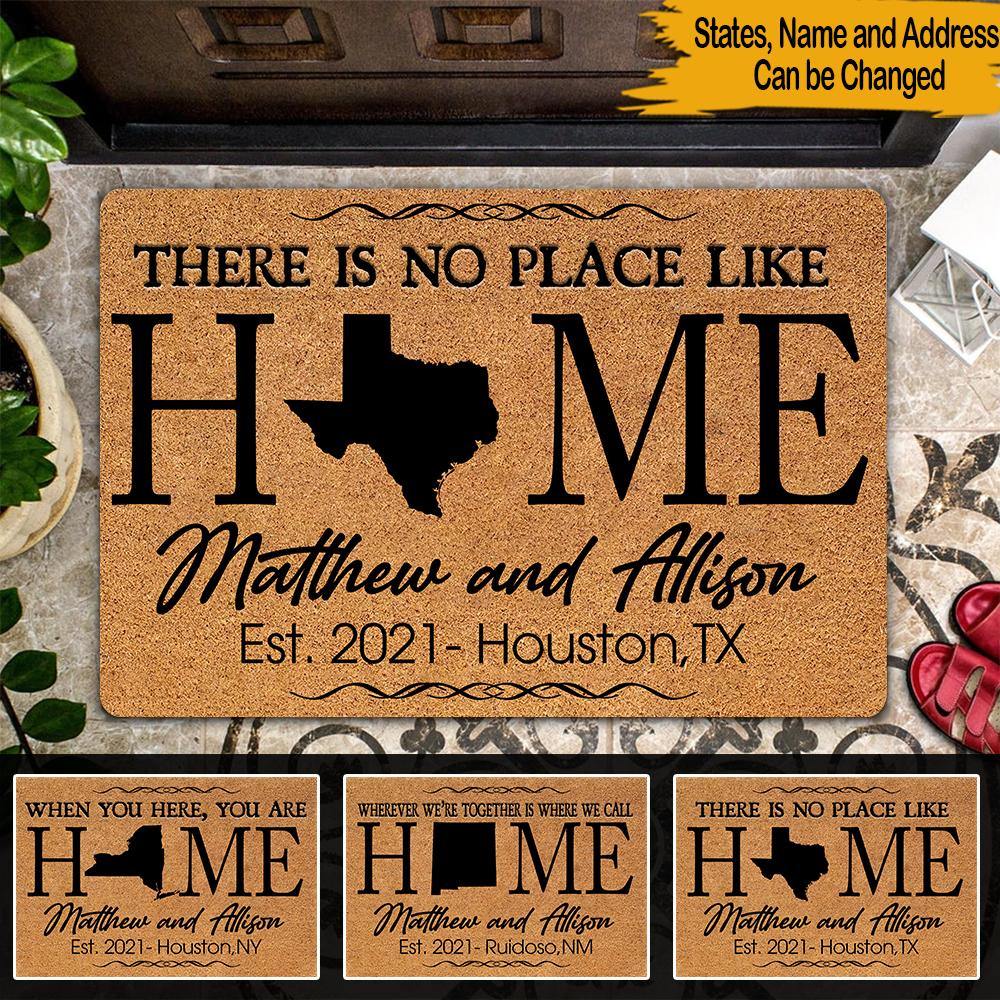 Family Custom Doormat There Is No Place Like Home Personalized Gift - PERSONAL84