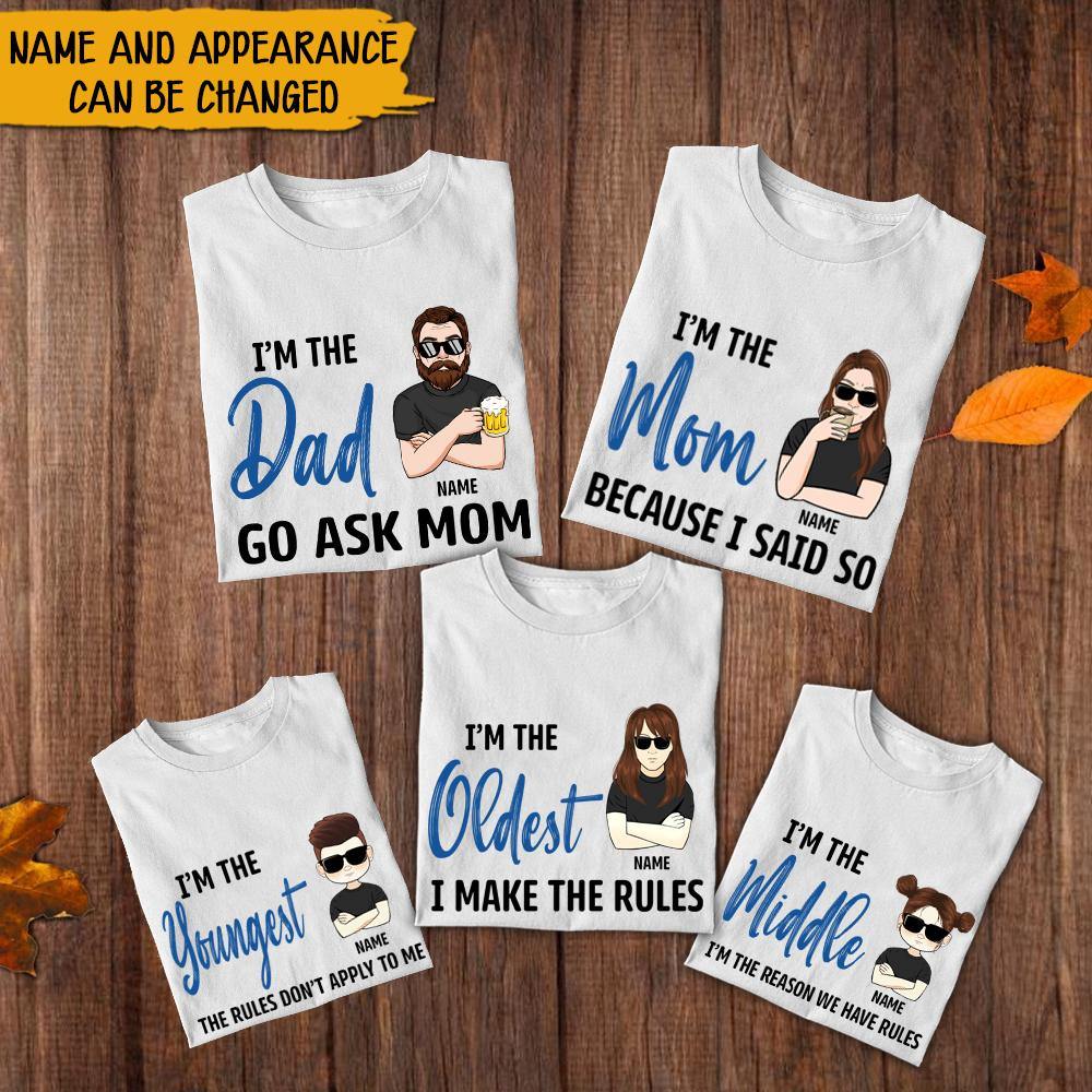 Family Custom Matching Shirt I'm The Dad I'm The Mom Personalized Gift - PERSONAL84