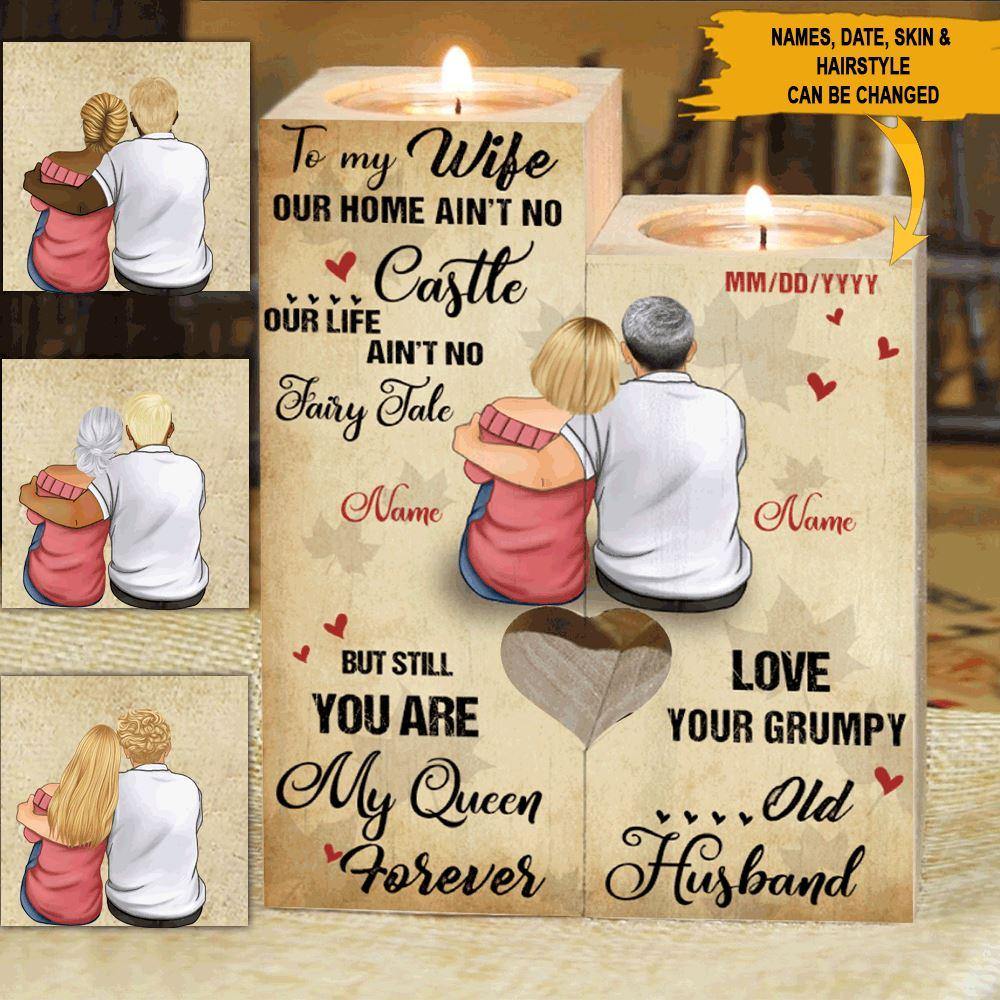 Family Custom Wooden Candlestick You Are My Queen Personalized Gift - PERSONAL84