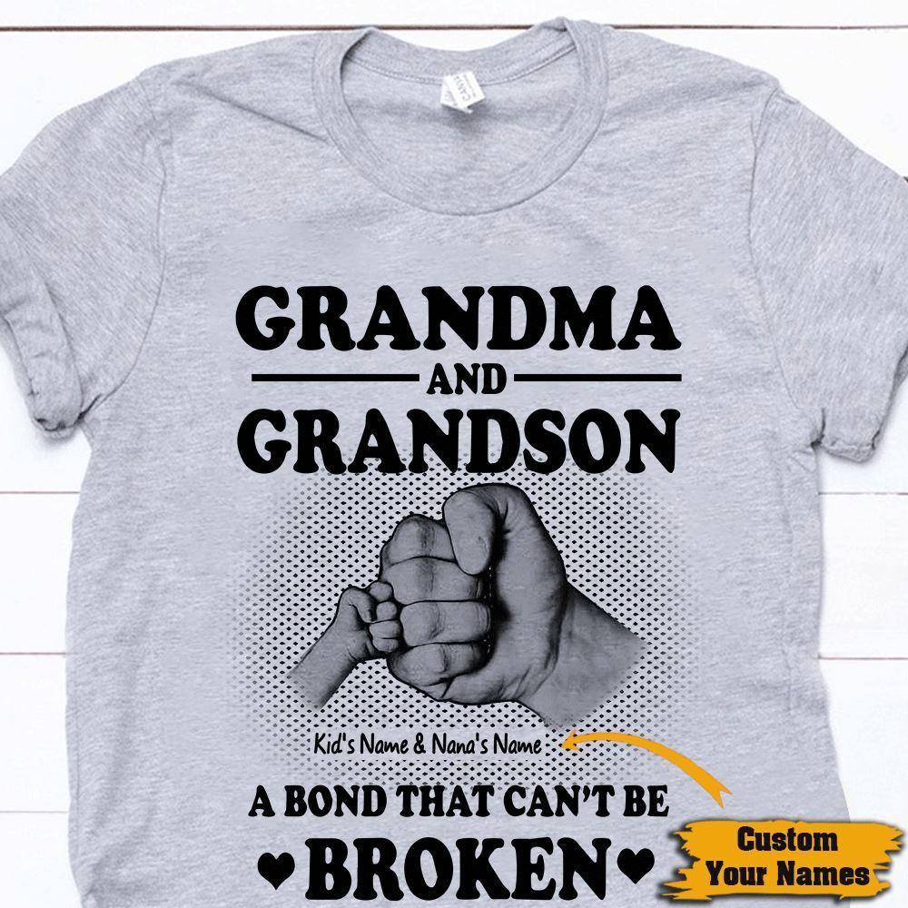 Family Shirt Customized Grandma And Grandson A Bond That Can't Be Broken Personalized Gift - PERSONAL84