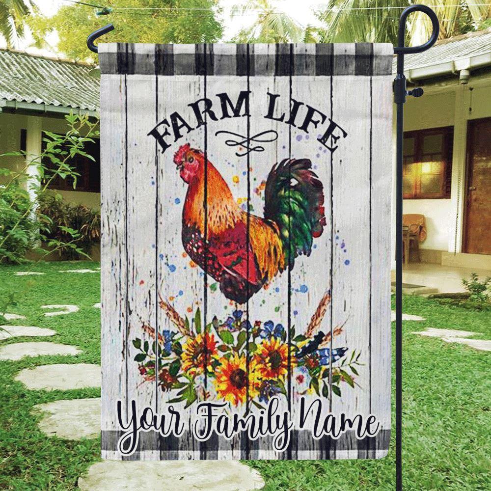 Farmer Chicken Custom Garden Flag Farm Life Chicken Lovers Personalized Gift - PERSONAL84