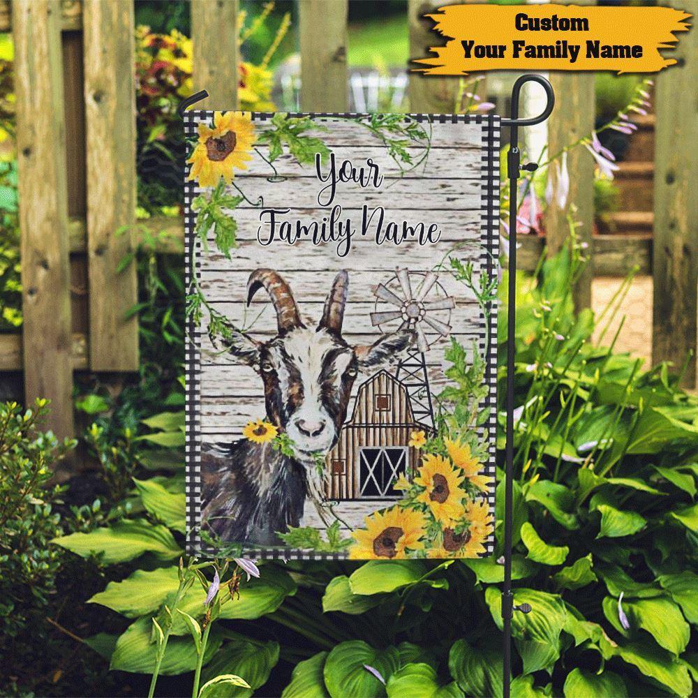 Farmer Goat Custom Garden Flag Farmhouse Goat Lovers Personalized Gift - PERSONAL84