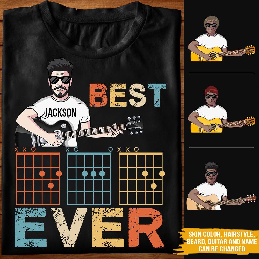 Father Custom T Shirt Best Dad Ever Guitar Father's Day Personalized Gift - PERSONAL84