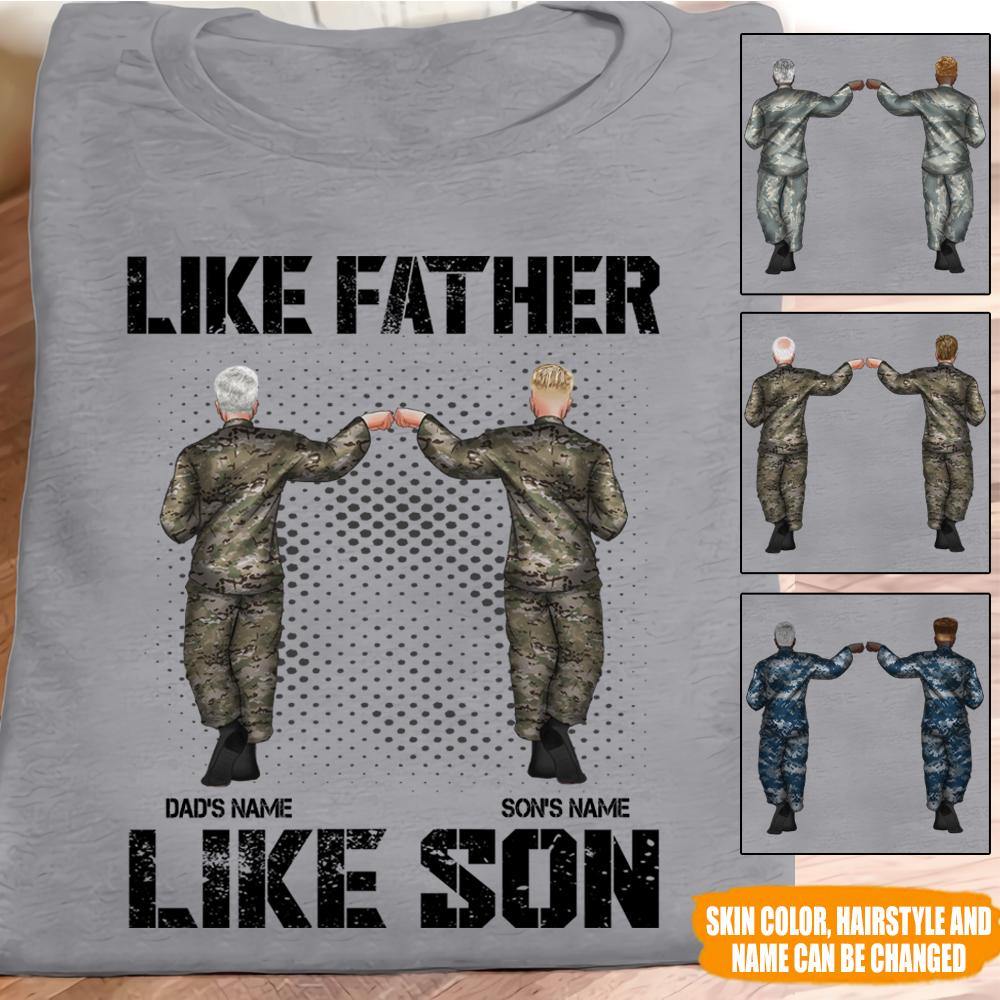 Father's Day Custom Shirt Like Father Like Son Army Personalized Gift For Dad - PERSONAL84