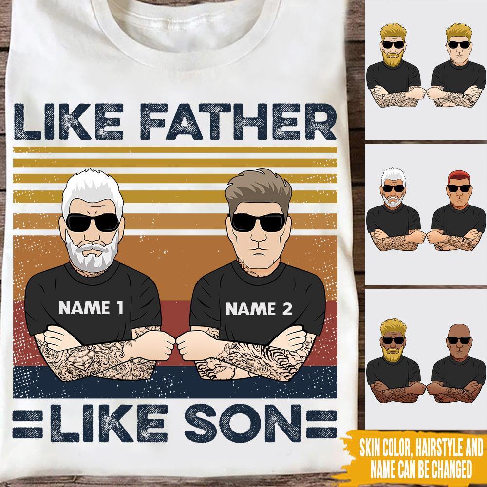 Father's Day Custom Shirt Like Father Like Son Tattoo Personalized Gift For Dad - PERSONAL84
