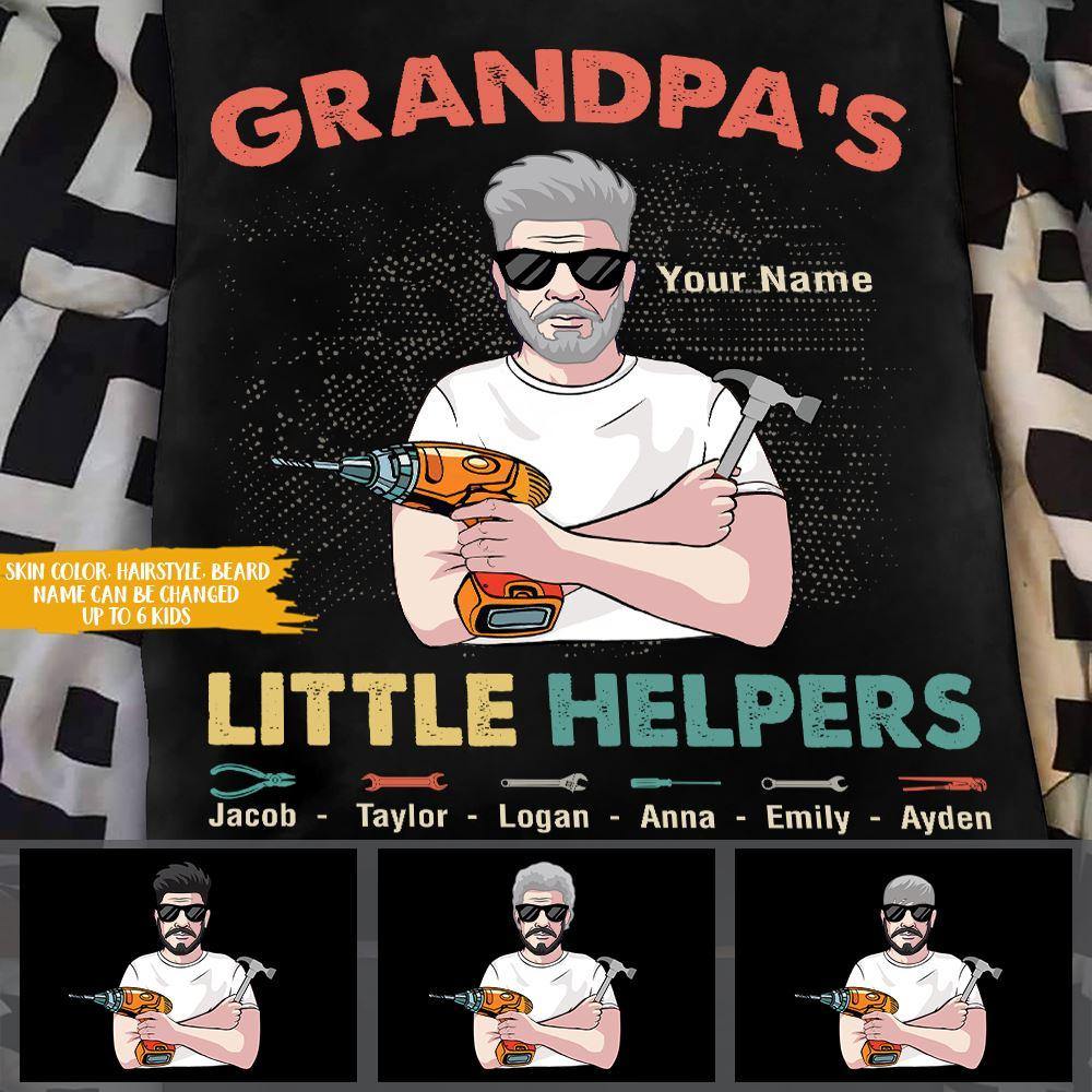 Father's Day Custom T Shirt Grandpa's Little Helper Personalized Gift - PERSONAL84