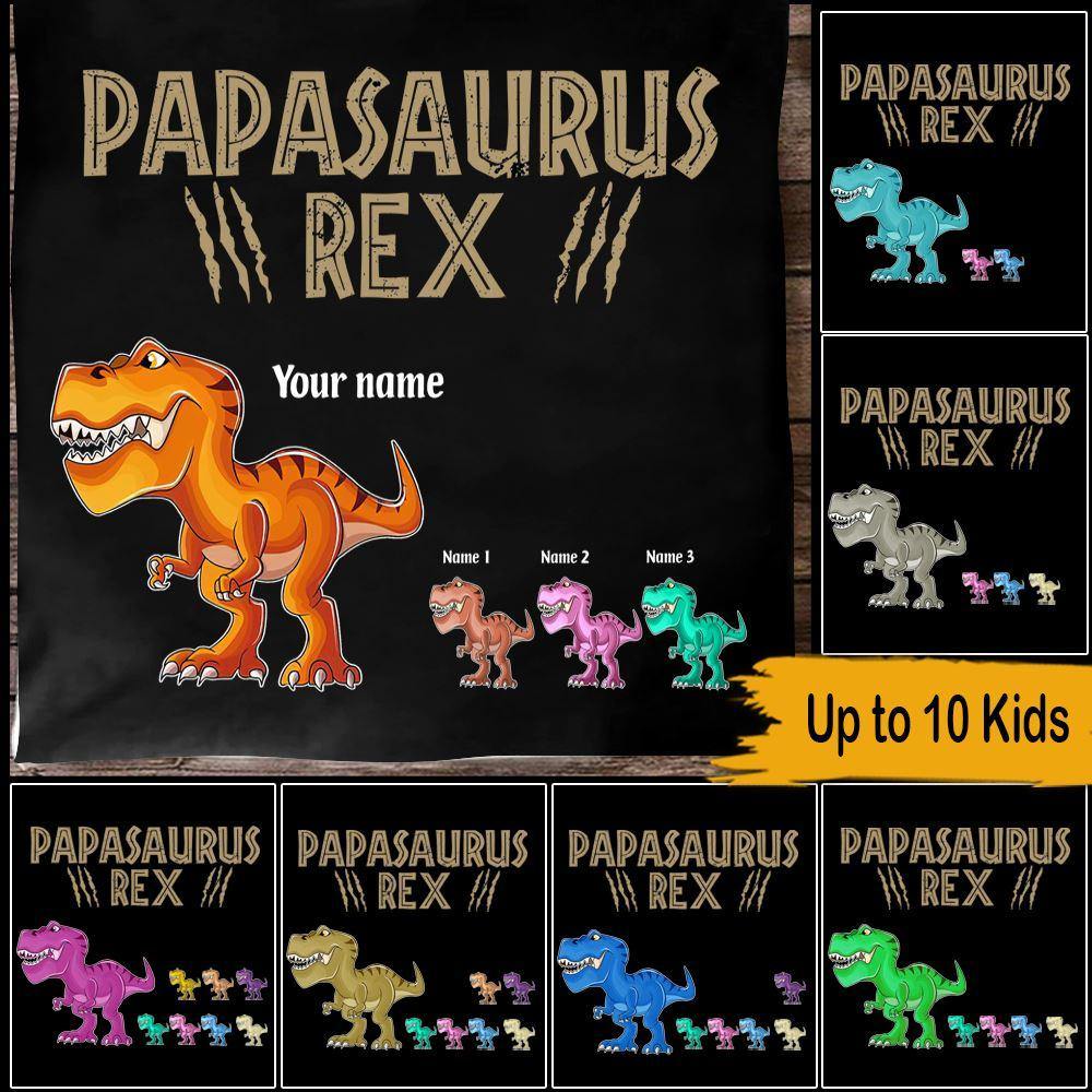 Father's Day Custom T Shirt Papasaurus Rex Personalized Gift - PERSONAL84