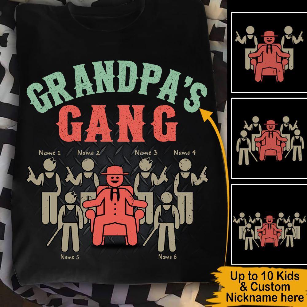 Father's Day Gang Custom T Shirt Grandpa's Gang Personalized Gift - PERSONAL84