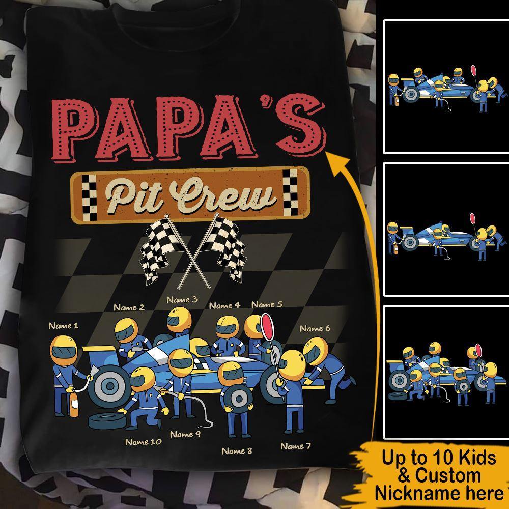 Father's Day Sport Car Racing Custom T Shirt Papa's Pit Crew Personalized Gift - PERSONAL84