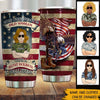 Female Veteran Custom All Over Printed Tumbler Never Underestimate An Old Woman With A Military BackGround Personalized Gift - PERSONAL84