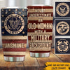 Female Veteran Custom Tumbler Never Underestimate An Old Woman With A Military Background logo Personalized Gift - PERSONAL84
