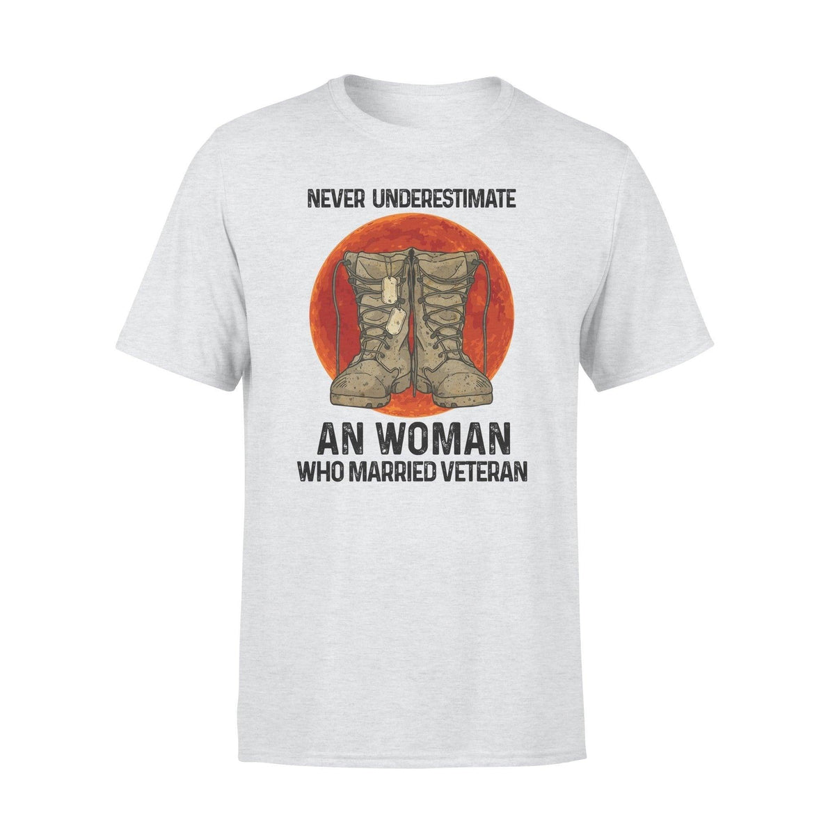 Female Veteran Never Underestimate An Old Woman Who Married Veteran - Standard T-shirt - PERSONAL84