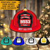 Firefighter Christmas Custom Ornament Firefighter Hat Personalized Gift For Grandpa Dad Husband Son - PERSONAL84