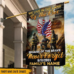 Firefighter Custom Flag We Live In The Land Of The Free Because Of The Brave Personalized Gift - PERSONAL84