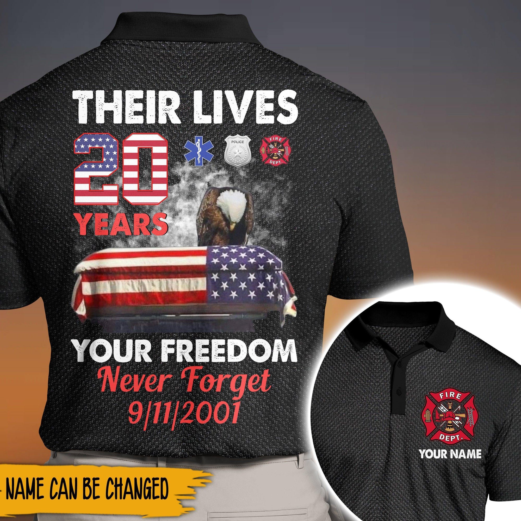 Firefighter Custom Polo Shirt Their Lives Your Freedom Personalized Gift - PERSONAL84