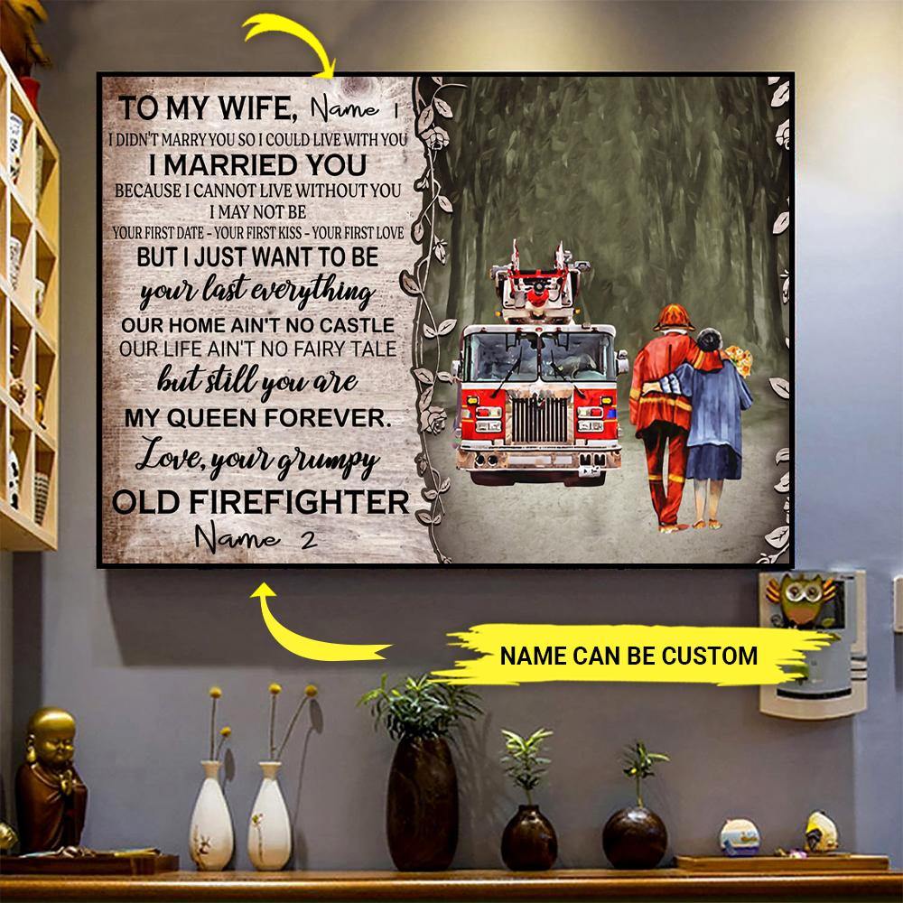 Firefighter Custom Poster To My Wife Our Home Ain't No Castle Couple Valentine's Day Personalized Gift - PERSONAL84
