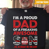 Firefighter Dad Custom T Shirt Proud Dad Of A Freaking Awesome Son Father&#39;s Day Personalized Gift - PERSONAL84