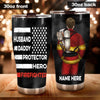 Firefighter Father&#39;s Day Custom Tumbler Husband Daddy Protector Hero Firefighter Personalized Gift - PERSONAL84