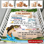 First Father's Day Custom Blanket Can't Wait To Start All Our Fishing Adventures Together Personalized Gift - PERSONAL84