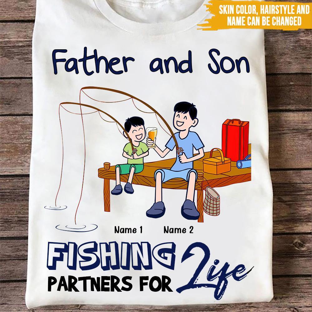 Father and Son Fishing Partners for Life Tshirt, Father-son