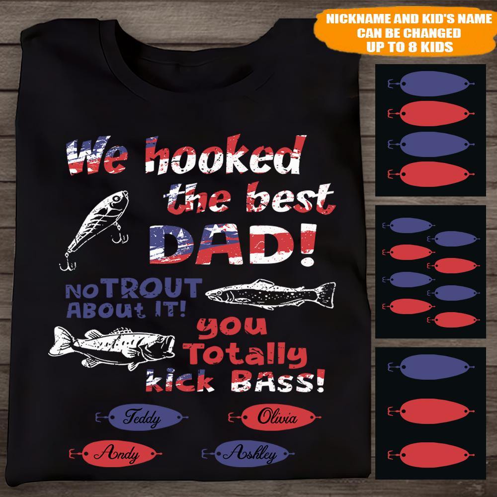 Fishing Custom T Shirt We Hooked The Best Grandpa Personalized GiftGrandparent's Day Gift