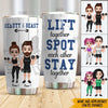Fitness Couple Custom Tumbler Beauty And Beast Lift Together Stay Together Personalized Gym Workout Gift - PERSONAL84