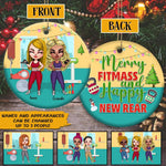 Fitness Girls Custom Ornament Merry Fitmass And Happy New Rear Personalized Gift - PERSONAL84