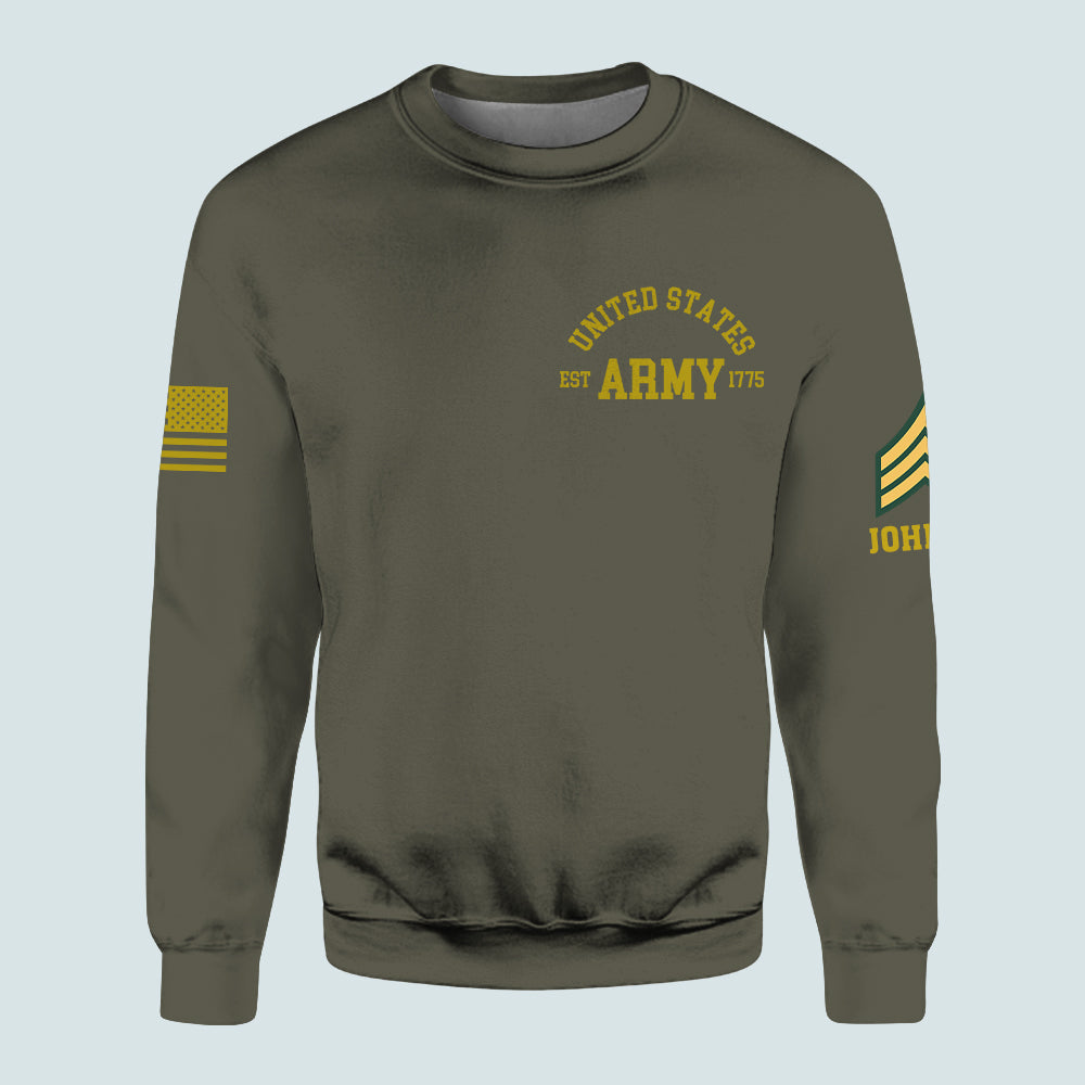 Army Veteran Custom All Over Printed Shirt Division And Rank Personalized Gift