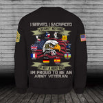 Army Veteran Custom Shirt I Served Sacrificed Regret Nothing Personalized Gift