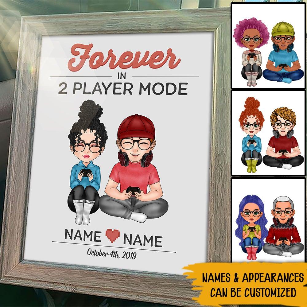 Gamer Custom Poster Forever In 2 Player Mode Personalized Valentine's Day Gift - PERSONAL84