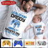Gamer Custom T Shirt First Father&#39;s Day Leveled Up To Daddy Personalized Gift - PERSONAL84