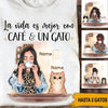 Gatos Café Custom Spanish T Shirt Life Is Better With Coffee And Cats Personalized Gift - PERSONAL84
