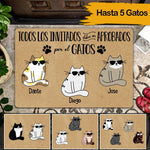 Gatos Custom Spanish Doormat All Guests Must Be Approved By The Cat Personalized Gift - PERSONAL84