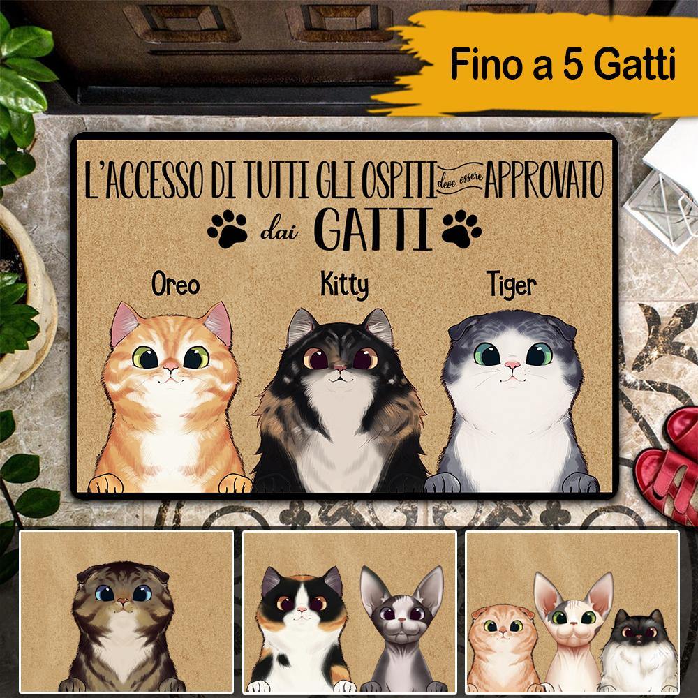 Gatti Custom Italian Doormat All Guests Must Be Approved By The Cat Personalized Gift - PERSONAL84