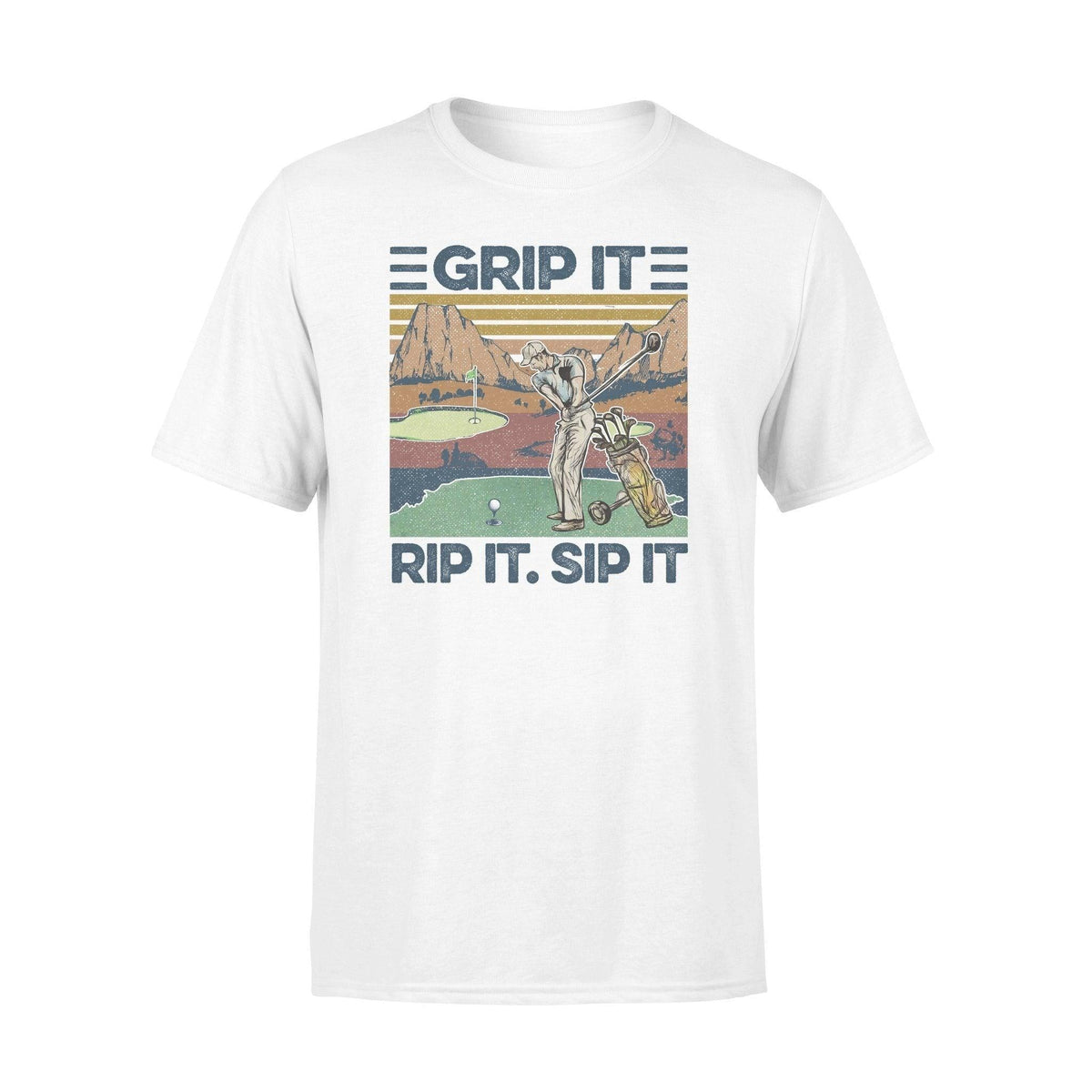 Golf Grip It Rip It Sip It Golf - Standard T-shirt - PERSONAL84