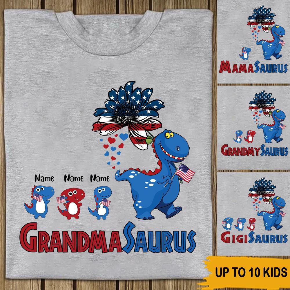 Grandma 4th July Custom T Shirt Grandmasaurus Personalized Gift - PERSONAL84