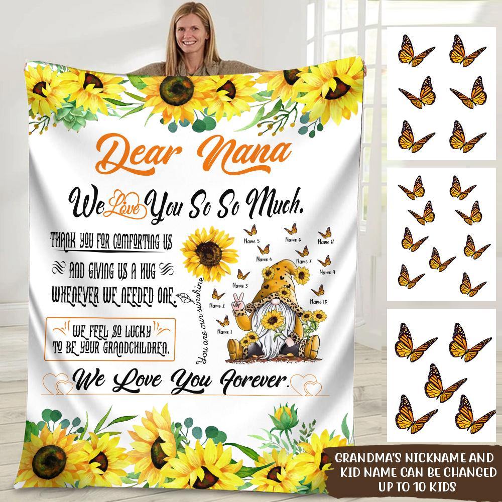 Grandma Custom Blanket Dear Nana We Love You So So Much Mother's Day Personalized Gift - PERSONAL84