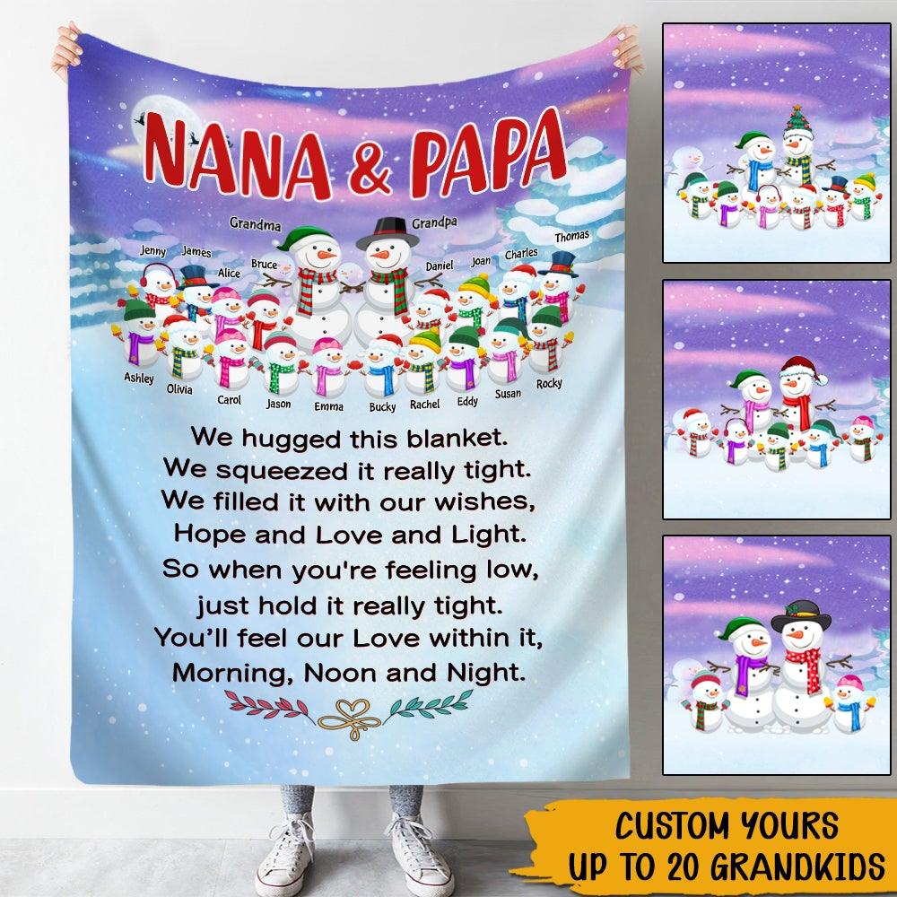 Grandma Custom Blanket We Hugged This Blanket You'll Feel Our Love Within Personalized Grandparent Gift - PERSONAL84