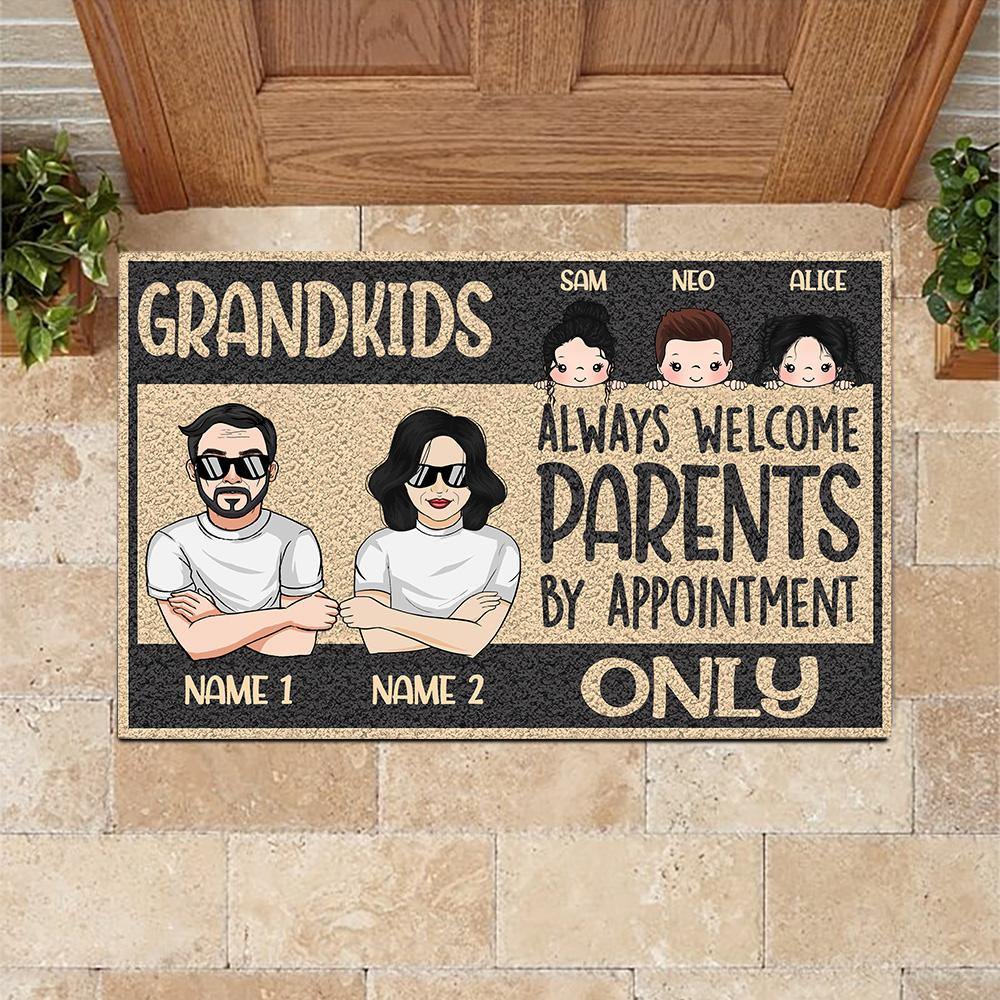 Grandma Custom Doormat Grandkids Always Welcome Parents By Appointment Only Personalized Gift - PERSONAL84