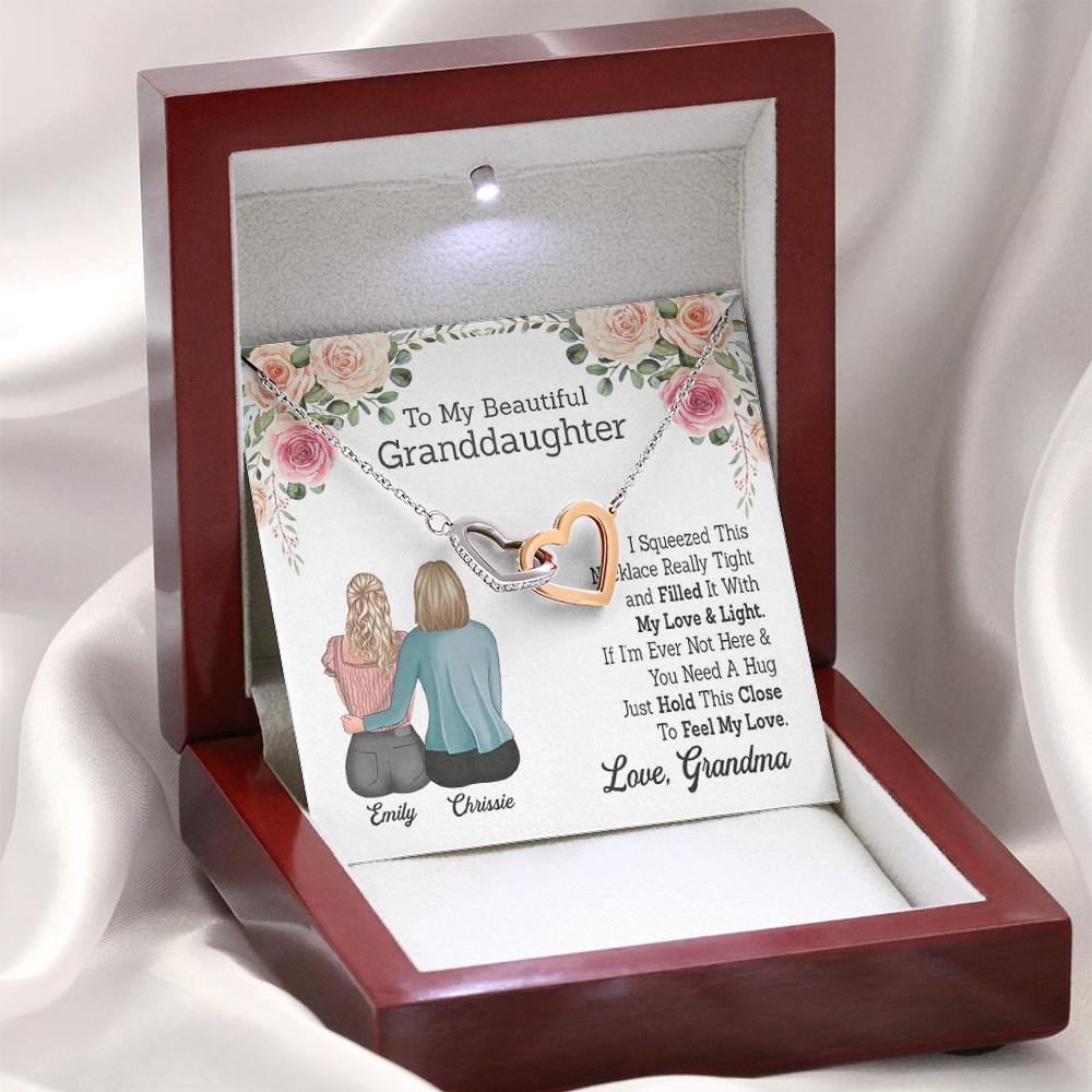 Grandma Custom Necklace To My Granddaughter Hold This Close To Feel My Love Personalized Gift - PERSONAL84