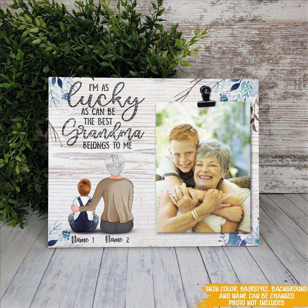 Grandma Custom Photo Frame The Best Grandma Belongs To Me Personalized Gift - PERSONAL84