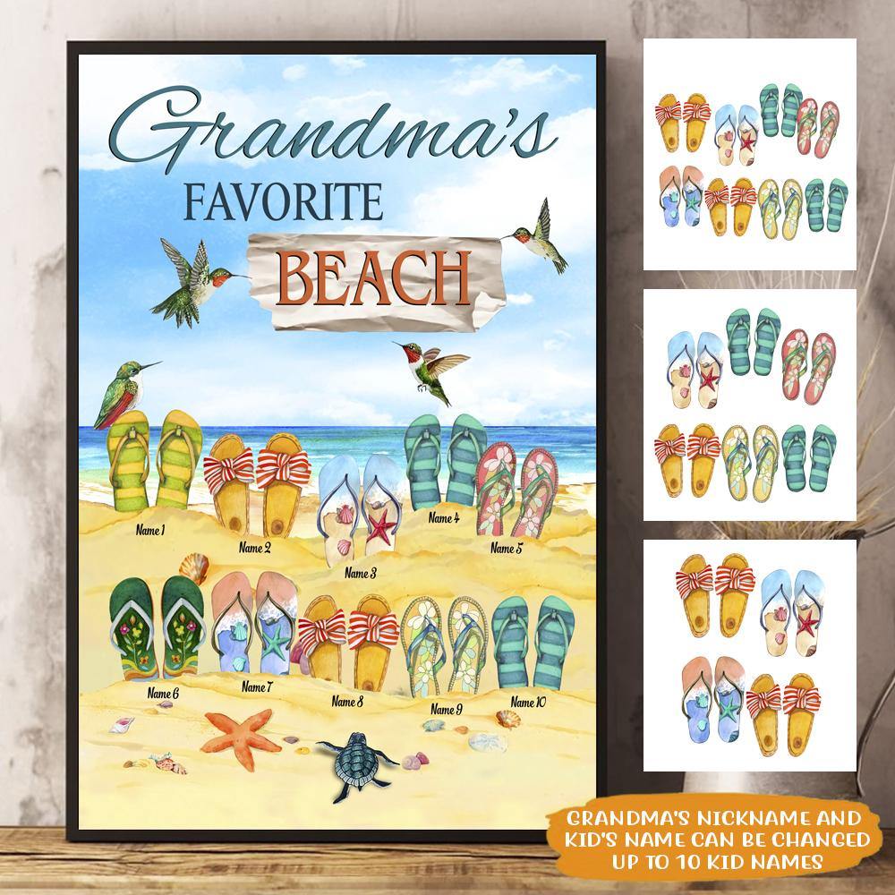Grandma Custom Poster Grandma's Favorite Beach Personalized Gift - PERSONAL84
