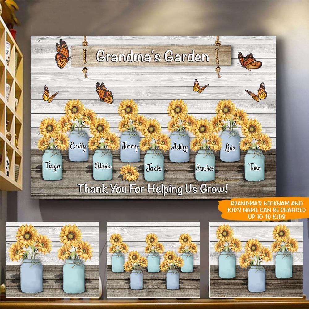 Grandma Custom Poster Grandma's Garden Where Love Grows Personalized Gift - PERSONAL84