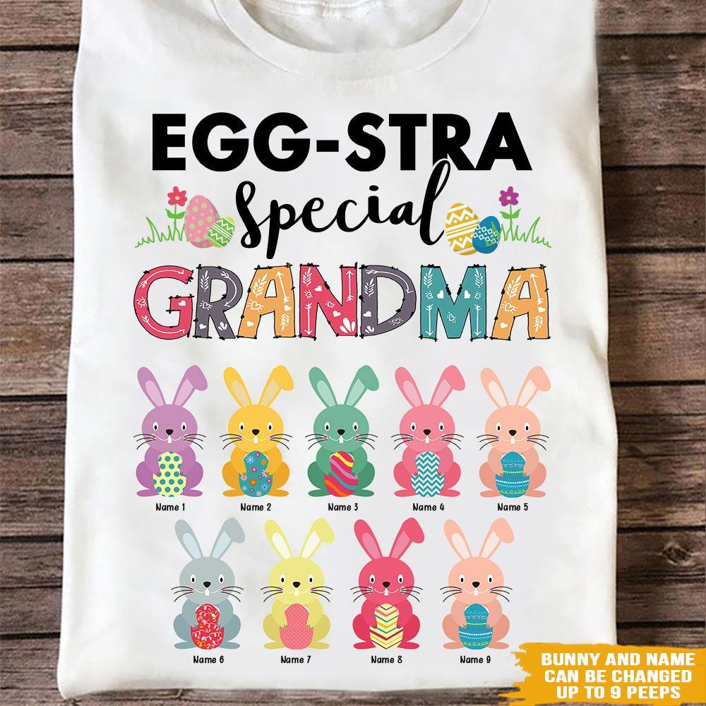 Grandma Custom T Shirt Egg-stra-special Grandma Easter Day Personalized Gift - PERSONAL84